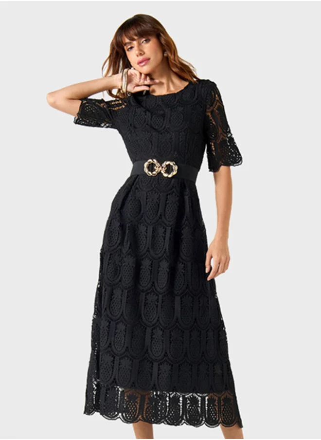2Xtremz Lace Detail Textured Dress