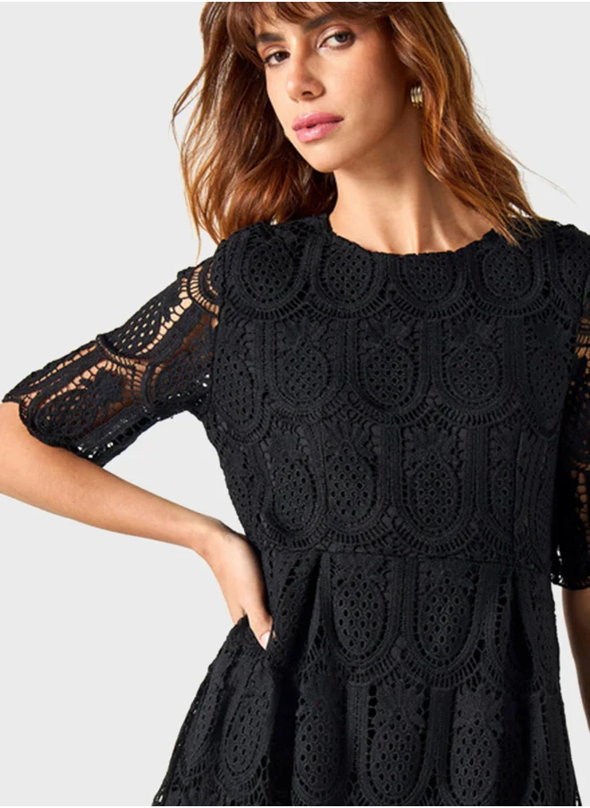 2Xtremz Lace Detail Textured Dress