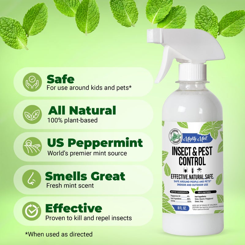 Mighty Mint 8oz Insect and Pest Control Peppermint Oil - Natural Spray for Spiders, Ants, and More (2) - Image 2