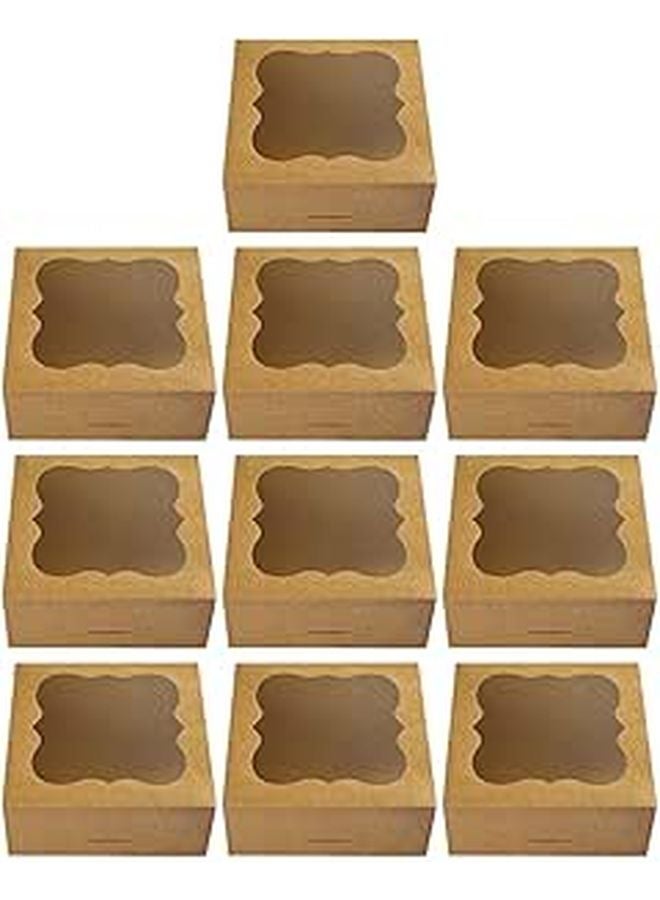 Kraft Paper Bakery Boxes With PVC Window For Pies Cookies Desserts Pastry Takeout - Image 1
