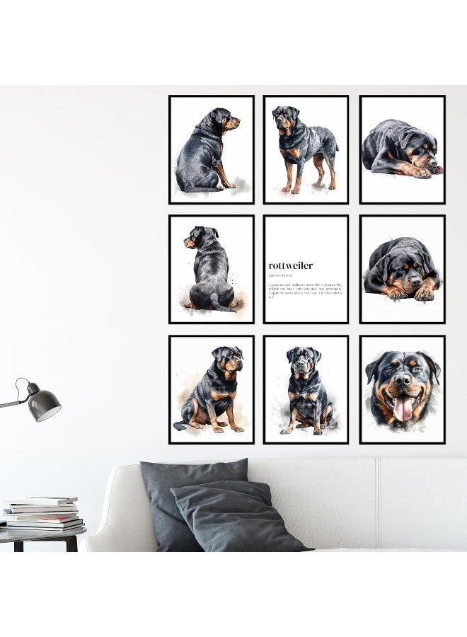 BigWig Prints Rottweiler Poster - Rottweiler Decor, Wall Art, Room Decor, Gifts For Women, Art Set, Bathroom Wall - Unframed Set Of 9 (8x10â€) - Image 3