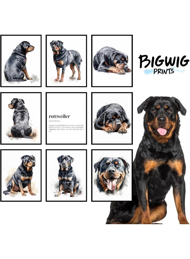 BigWig Prints Rottweiler Poster - Rottweiler Decor, Wall Art, Room Decor, Gifts For Women, Art Set, Bathroom Wall - Unframed Set Of 9 (8x10â€) - Image 5
