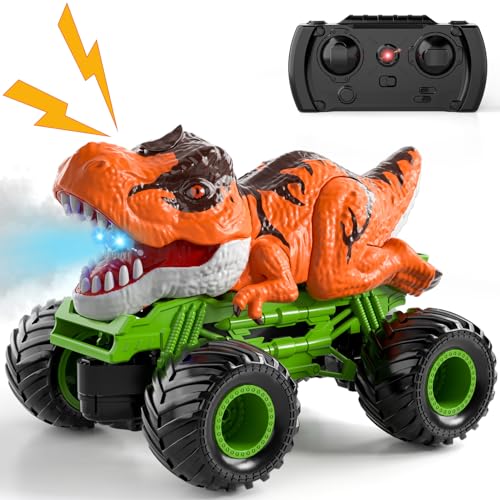 Bennol Remote Control Dinosaur Car for Boys Kids 24Ghz RC Dinosaur Truck Toys for Toddlers Electric Hobby RC Car Toys with Light Sound Spray Birthday Gift for 3 4 5 6 7 8 Year olds Kids Boys - Image 1