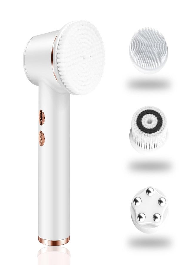 DotPet 4 in 1 Facial Cleansing Brush, Electrical Face Wash Brush with 5 Speed Adjustable, IPX6 Waterproof Portable Face Scrubber for Deep Cleansing, Exfoliating, Removing Blackhead, Massaging (White) - Image 1