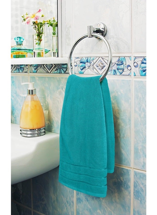 Utopia Towels 8-Piece Luxury Towel Set, 2 Bath Towels, 2 Hand Towels, and 4 Wash Cloths, 600 GSM 100% Ring Spun Cotton Highly Absorbent Viscose Stripe Towels Ideal for Everyday use (Turquoise) - Image 4