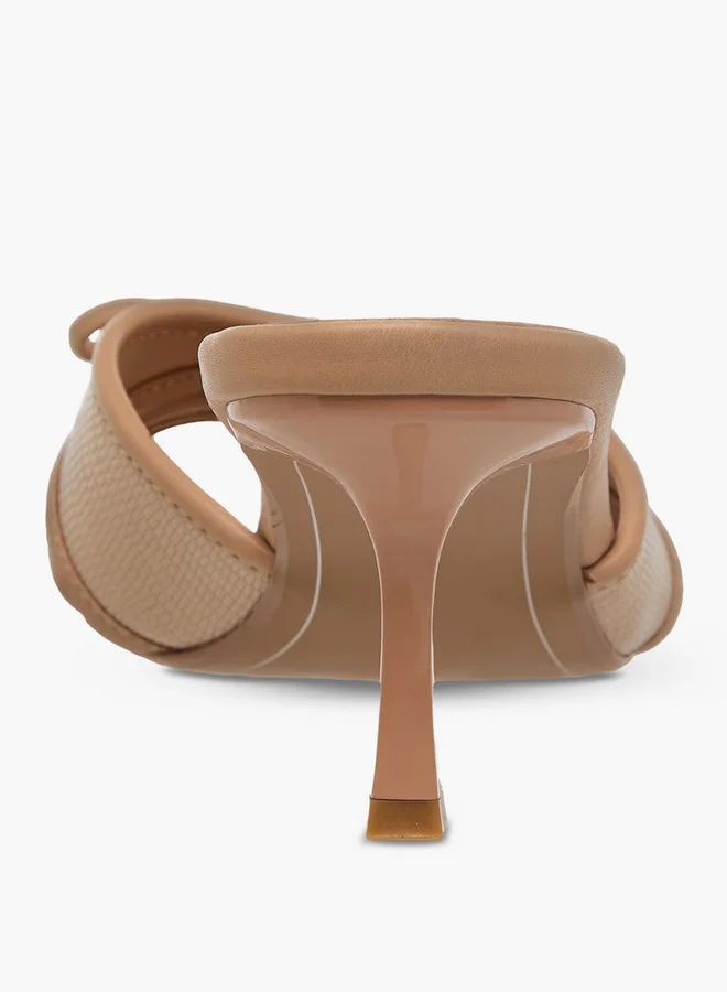 سيليست Women's Bow Detail Slip-On Sandals with Flared Heels