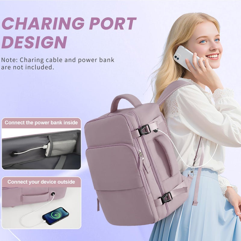 Sinaliy Travel laptop Backpack for Women, Personal Item Size Flight Approved, 16 Inch Laptop Bag with Multi-Pockets, College Computer Bag, Waterproof Carry On Backpack Casual Daypack Backpack - Image 3