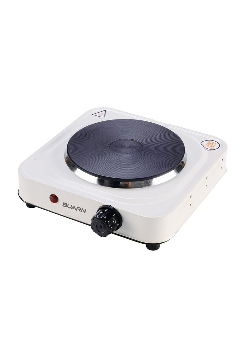 BUARN PROFESSIONAL Electric Hotplate with Single 155mm Cast Iron Plate, Adjustable Temperature, and Overheat Protection – 1000W Power – Model HP-T155W 
