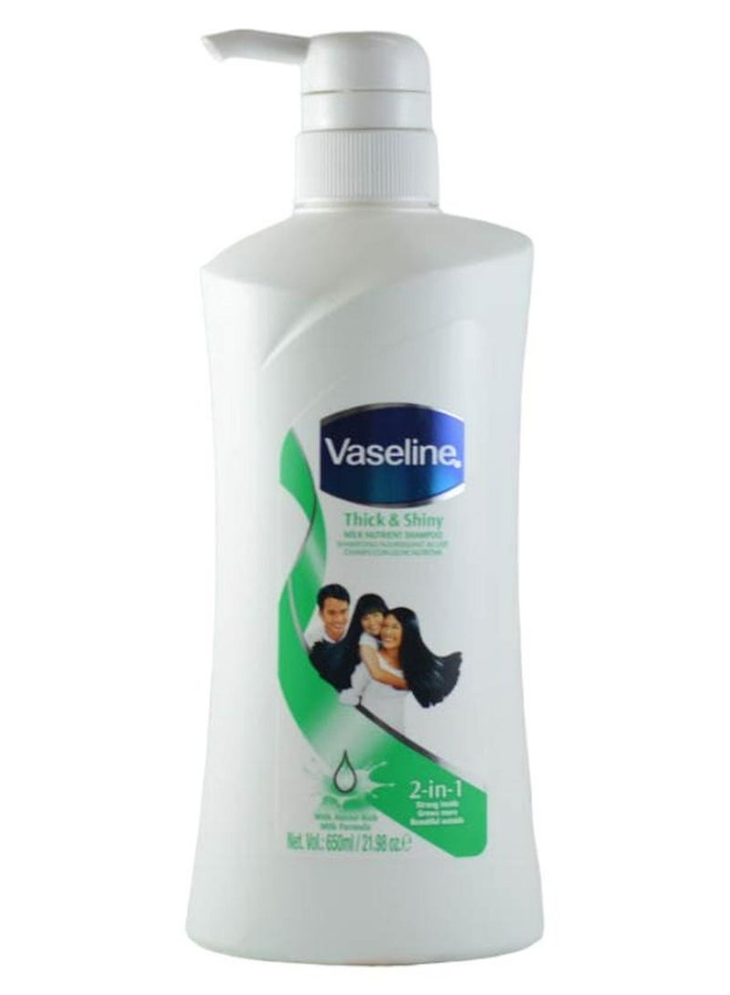 فازلين شامبو فازلين المغذي بالحليب الكثيف واللامع 2 في 1 650 مل