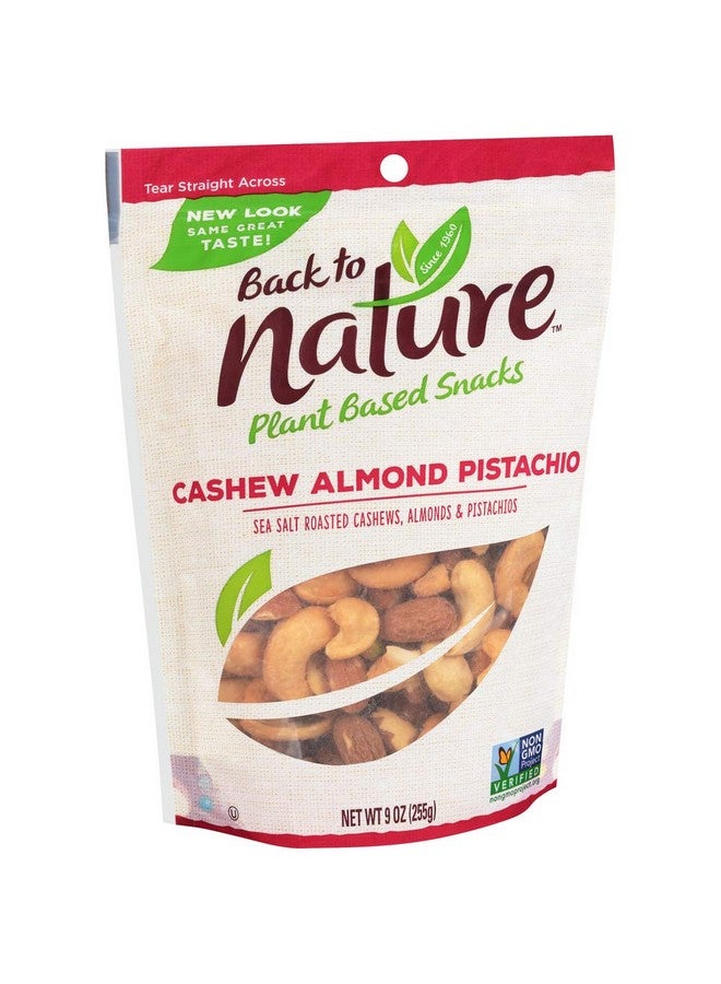 Back to Nature Premium Nut Mix - Cashew, Almond & Pistachio Blend, Dry Roasted with Sea Salt, Non-GMO High Protein Snacks, 9 Ounce - Image 1