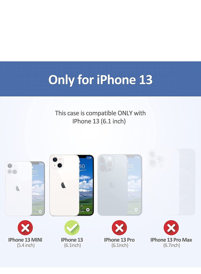 بورتوني جراب مغناطيسي شفاف لهاتف iPhone 13 Case 6.1 [متوافق مع شاحن MagSafe والبطارية] [حماية من السقوط العسكري] [زوايا ممتصة للصدمات] غطاء واقٍ للهاتف واقي من الصدمات - Image 4