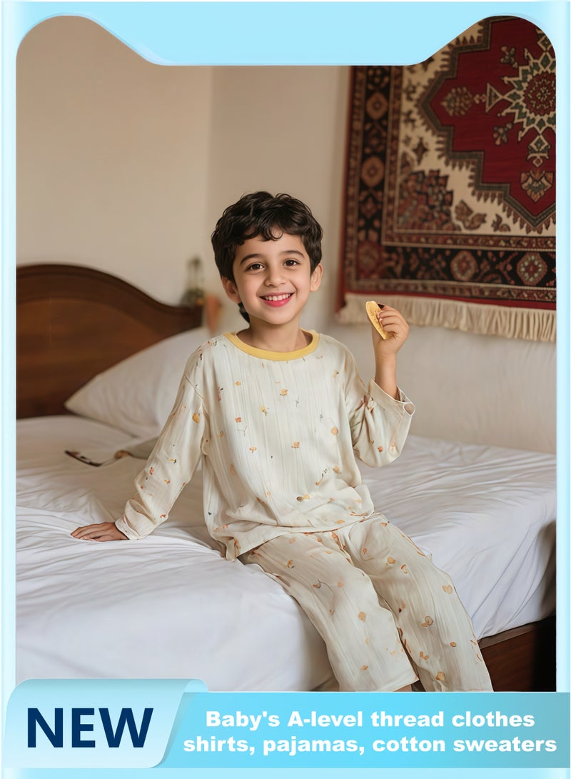 Children's pajamas suits, pure cotton, boys' underwear,  thin pajamas and cotton shirts - Image 1
