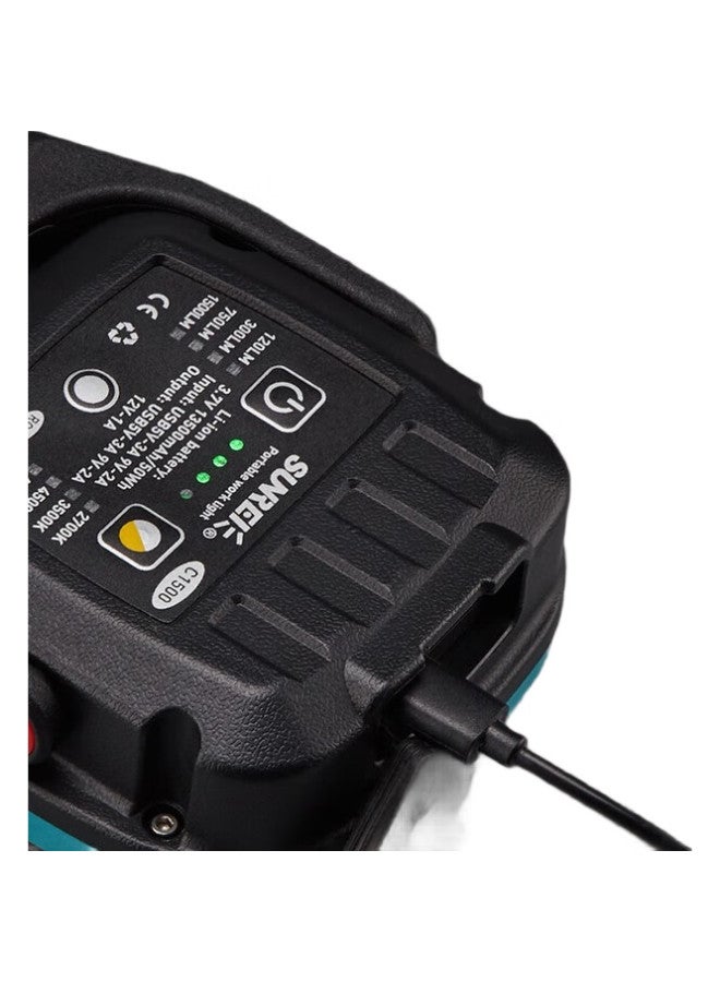 Sanlux ضوء خارجي فلوريسنت أخضر C1500، ضوء تخييم، ضوء إصلاح طارئ، ضوء خيمة LED قابل لإعادة الشحن لموقع التخييم - Image 2