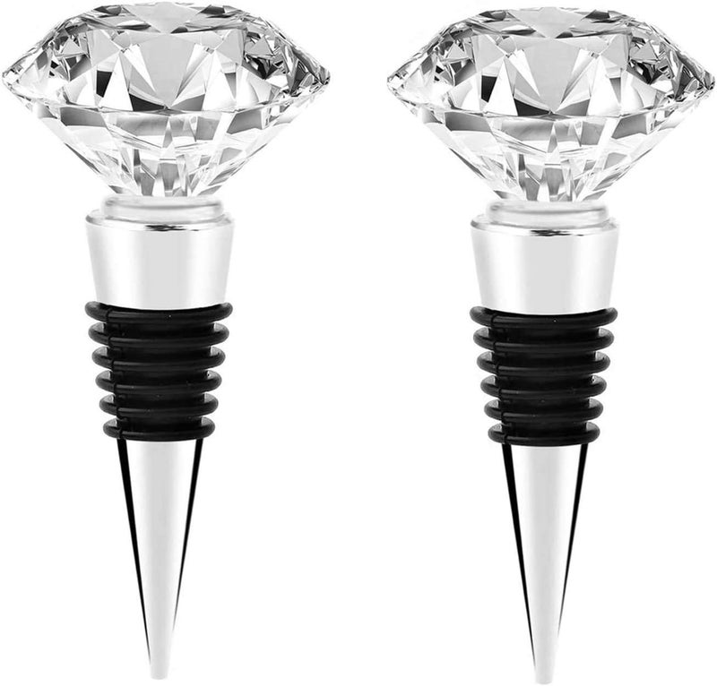 Miuion Miuion Decorative Crystal Wine and Beverage Bottle Stopper for WineMade of Zinc Alloy and GlassReusable Plug with Gift BoxMultiOption 2 Pcs Crystal 