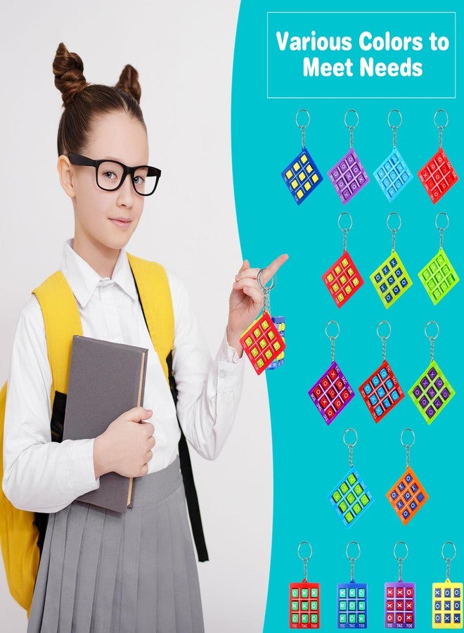 Conagel 32 Pack Tic Tac Toe Keychain Mini Tic-Tac-Toe keyholders Tic-Tac-Toe Games Keyrings for Backpack Clip Goodie Bags Fillers Birthday Party Favors - Image 5