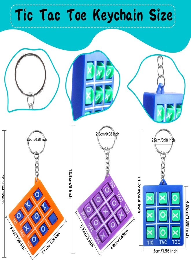 Conagel 32 Pack Tic Tac Toe Keychain Mini Tic-Tac-Toe keyholders Tic-Tac-Toe Games Keyrings for Backpack Clip Goodie Bags Fillers Birthday Party Favors - Image 2