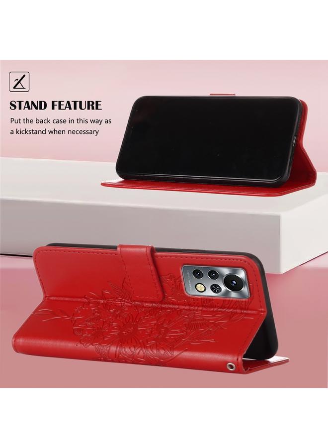 Zaboon Case For Infinix Note 11S / Note 11 Pro Embossed Butterfly Leather Phone Case - Image 3