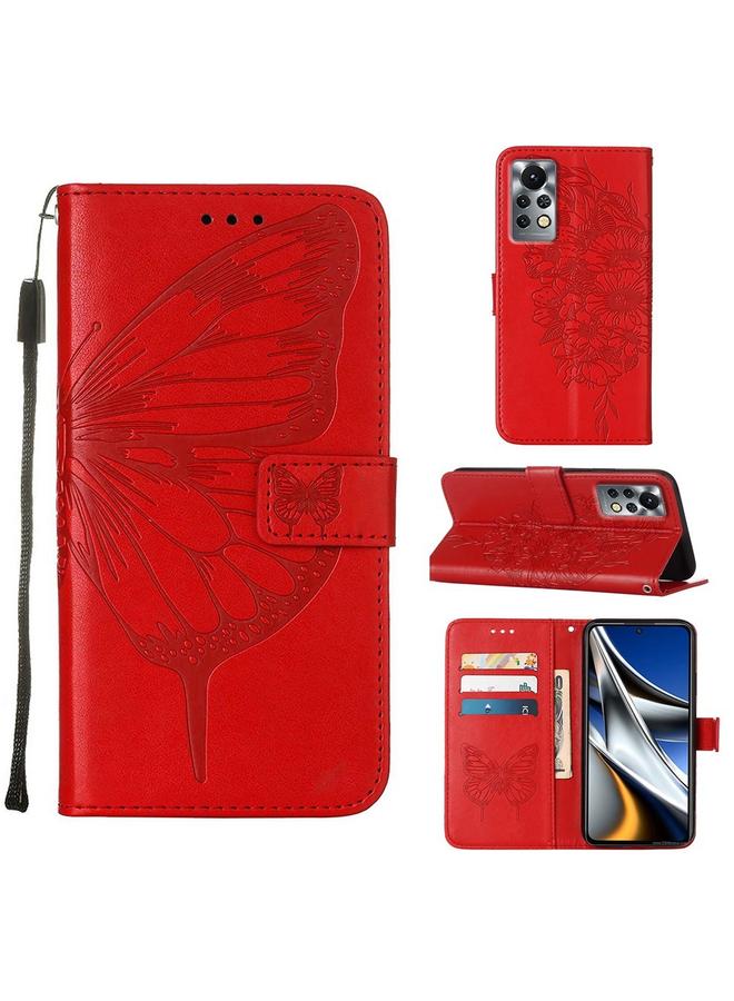 Zaboon Case For Infinix Note 11S / Note 11 Pro Embossed Butterfly Leather Phone Case - Image 1