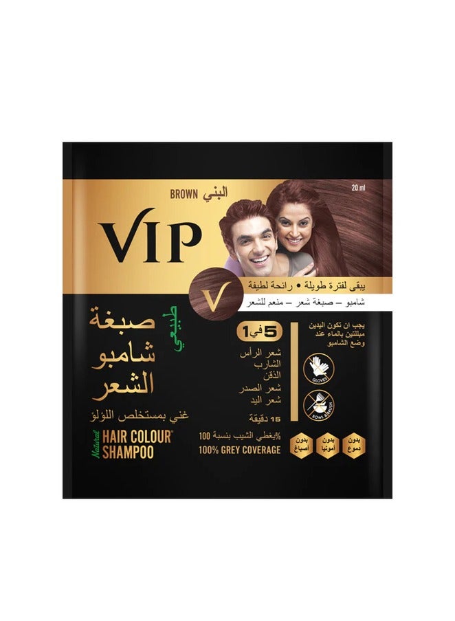 VIP Hair Dye Shampoo Brown 20ml