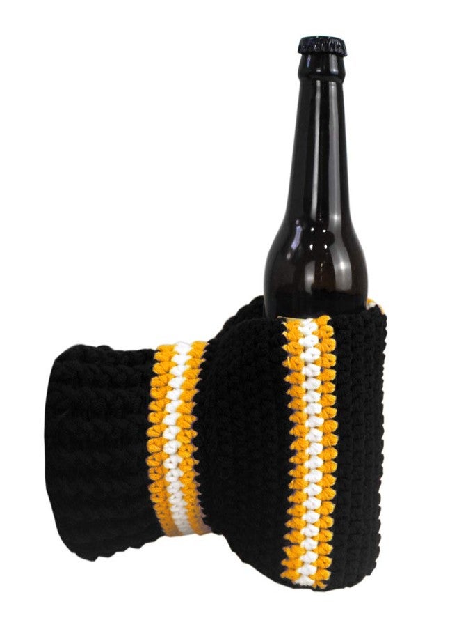 FunisFun Beer Mitten Gloves, Knit Stitched Drink Mitt Holder for White Elephant Gag Gift Tailgating Idea - Image 1