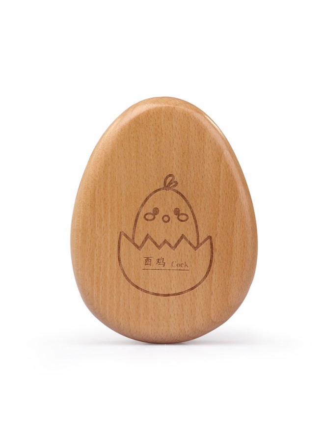 Wooden Baby Teeth Apple Egg-Shaped Cartoon Baby Teeth Storage Box Boys And Girls Birthday Gift Commemorative Box-Color:Egg-Youji  - Image 1