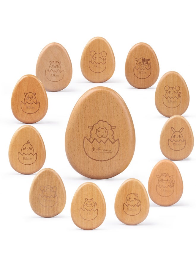 Wooden Baby Teeth Apple Egg-Shaped Cartoon Baby Teeth Storage Box Boys And Girls Birthday Gift Commemorative Box-Color:Egg-Youji  - Image 3