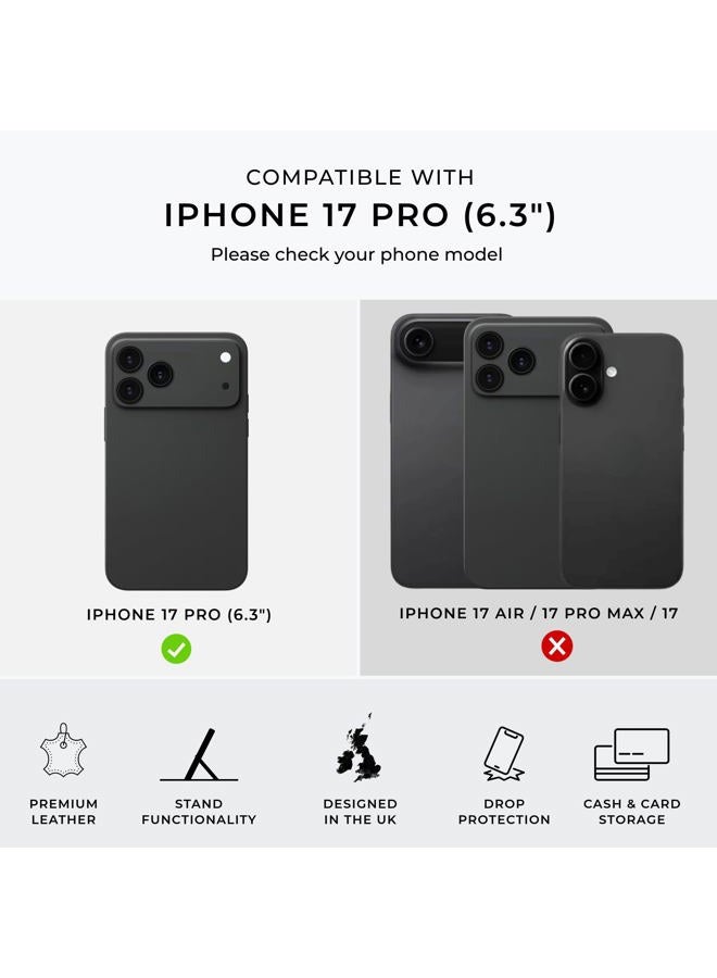 Snakehive Leather Case for iPhone 17 Pro - Premium Leather Handmade Shockproof Case with Soft Lining and Advanced Impact Protection - Black - Dappled - Image 2