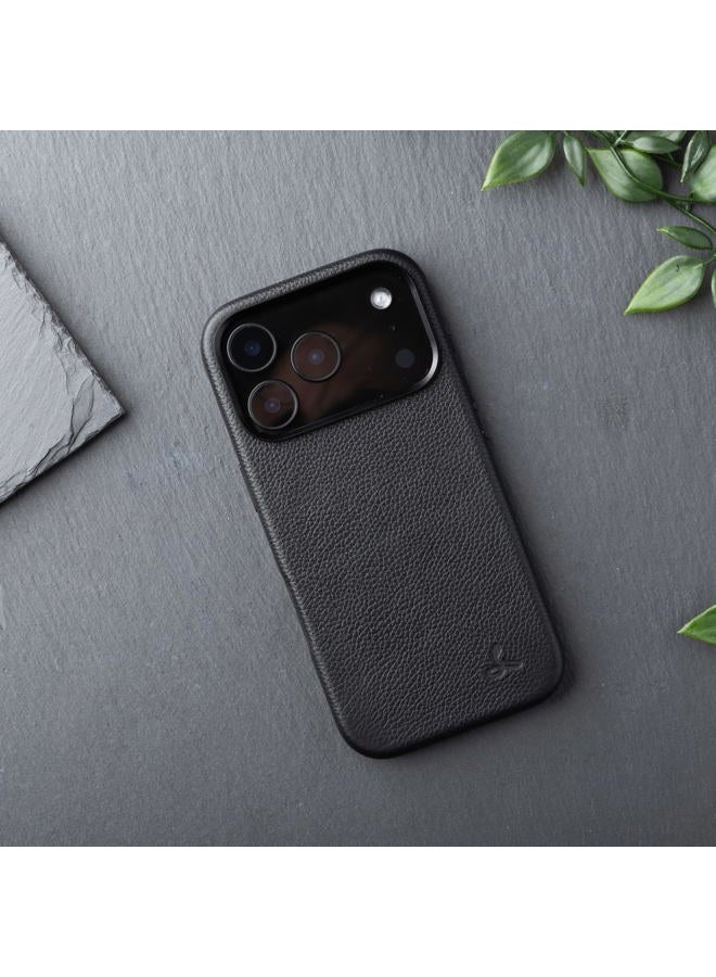 Snakehive Leather Case for iPhone 17 Pro - Premium Leather Handmade Shockproof Case with Soft Lining and Advanced Impact Protection - Black - Dappled - Image 3