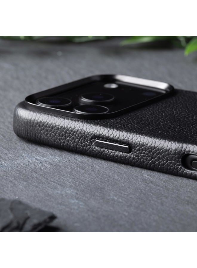 Snakehive Leather Case for iPhone 17 Pro - Premium Leather Handmade Shockproof Case with Soft Lining and Advanced Impact Protection - Black - Dappled - Image 5