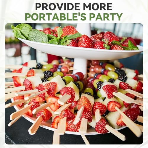HOPELF 100PCS Cocktail Picks, Fancy Toothpicks for Appetizers, Decorative Skewers for Appetizers Drinks Party Fruit,4.7 Inch Long Wooden Bamboo Paddle Food Sticks Charcuterie Boards Accessories - Image 5