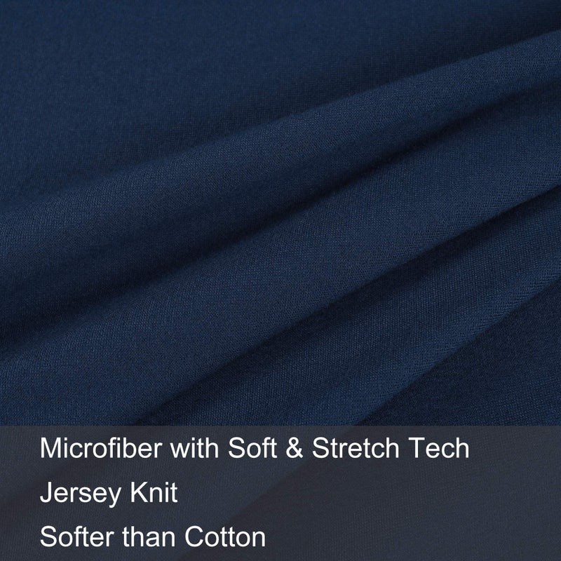 N&Y HOME 2-Pack Stretch Pillow Cases - Jersey Knit & Ultra Soft Envelope Closure Pillowcases T-Shirt Like Microfiber Blend - Suitable for 20x36/20x40 King Size Set of 2  Navy - Image 2