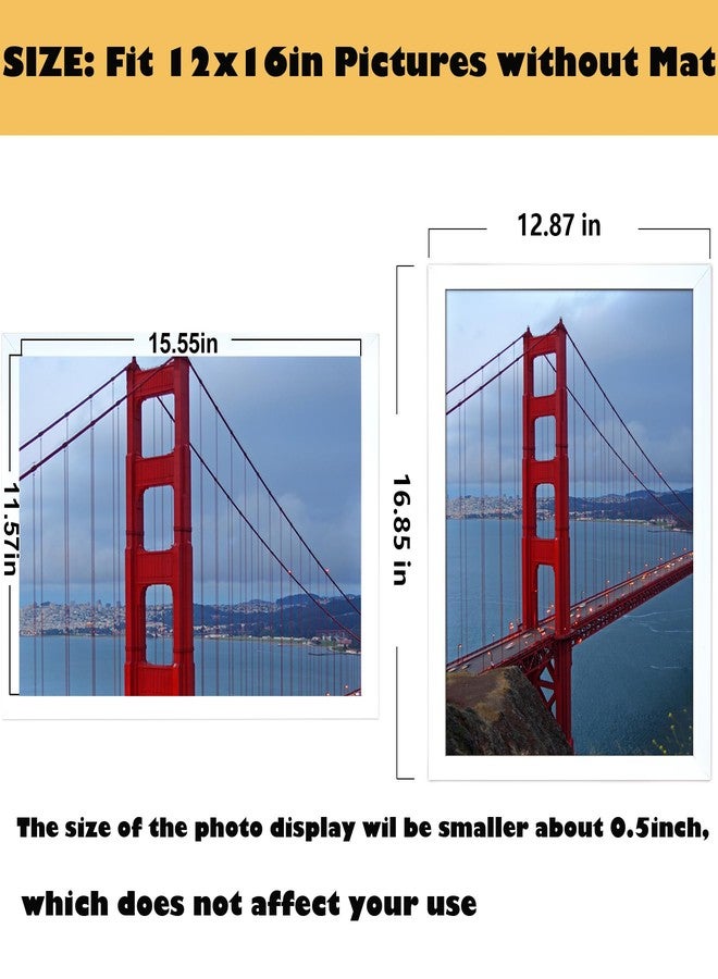 BESCRCL 12x16 Frame Wall Hanging Picture Frames, White, 1 Pack - Image 2