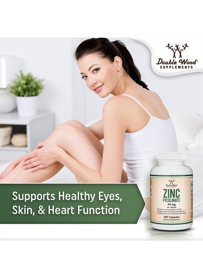 Double Wood Supplements - Zinc Picolinate 50mg, 300 Capsules (Immune Support) Non-GMO, Gluten Free (300 Day Supply) by Double Wood Supplements - Image 1