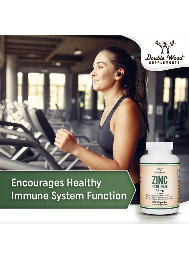 Double Wood Supplements - Zinc Picolinate 50mg, 300 Capsules (Immune Support) Non-GMO, Gluten Free (300 Day Supply) by Double Wood Supplements - Image 1