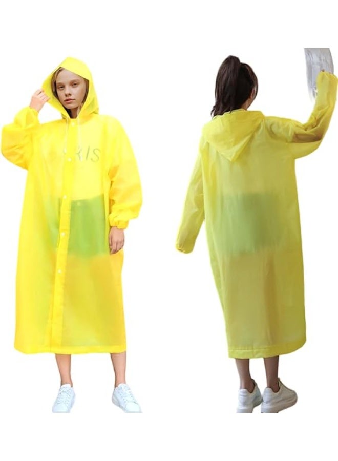 Unisex Outdoor Travel Waterproof Hooded Drawstring Raincoat Jacket Rainwear - Image 2