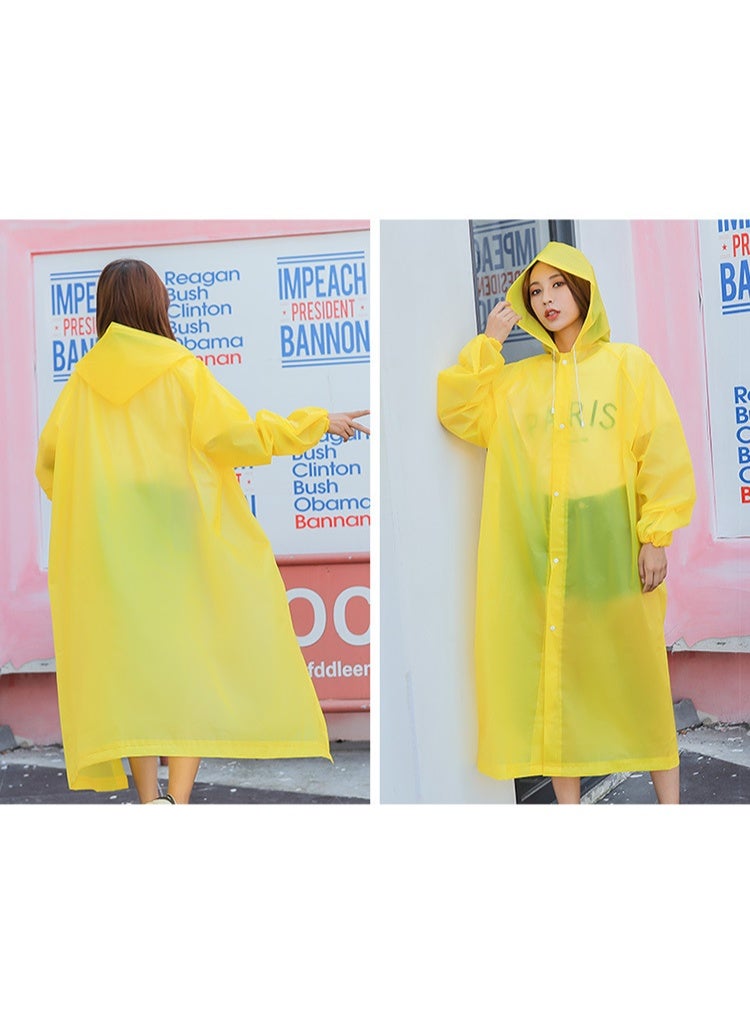 Unisex Outdoor Travel Waterproof Hooded Drawstring Raincoat Jacket Rainwear - Image 3