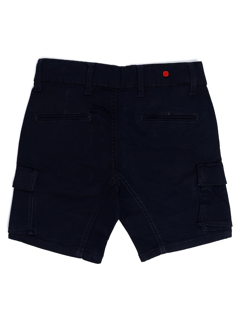 Andora - Plain Boys Summer Cargo Short - Navy Blue - Image 1