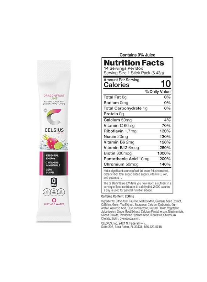 Celsius Essential Energy Drink 2.7Oz Pack 14 Sticks