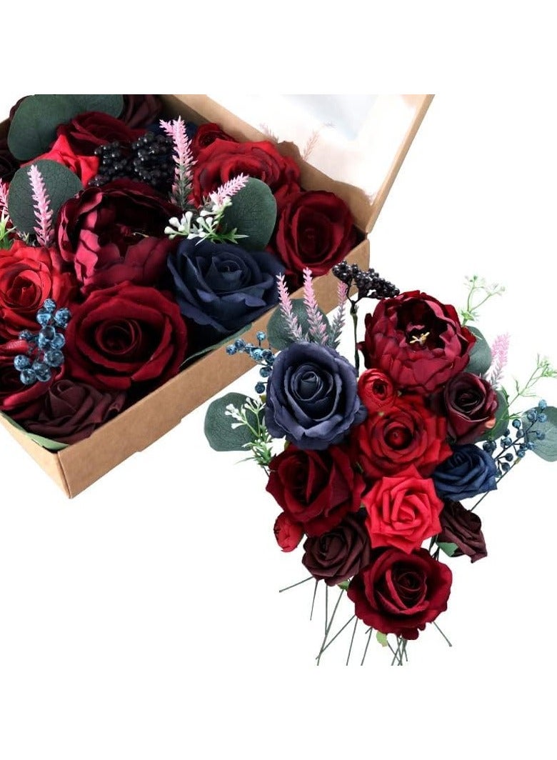 GT-Wheel Artificial Flowers Combo Box Silk Fake Faux Flower Centerpieces for DIY Wedding Cake Topper Floral Arrangements  - Image 2
