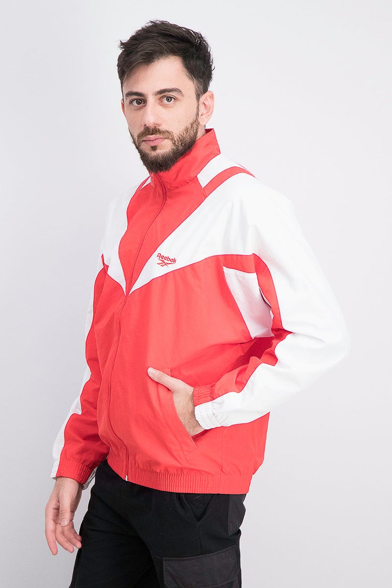 Reebok جاكيت رياضي كلاسيكي مزدوج للرجال، أحمر - Image 2