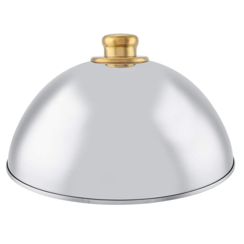 Stainless Steel 10 Inch Food Serving Platter With Lid Dome Cover And Heat Safe Handle - Image 2