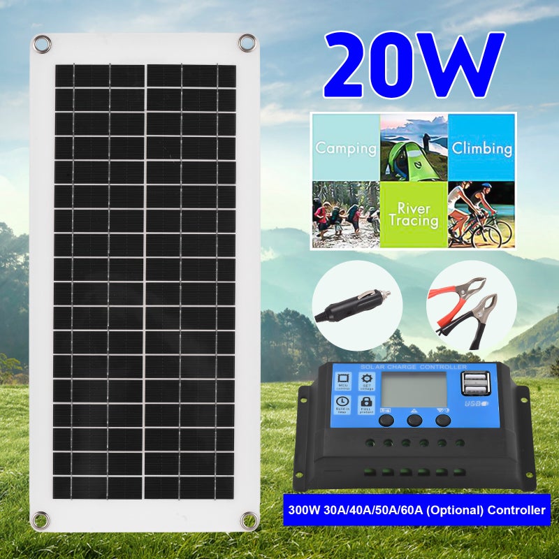Solar Panel Kit 30A Black High Efficiency - Versatile Charging Options Portable Solar Panel for RV, Camping, Automotive, Boating Use - Image 4