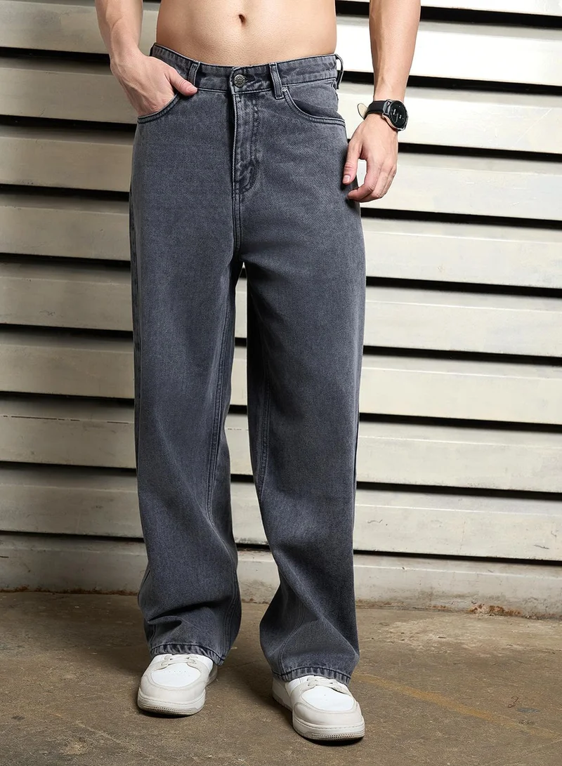 هاي ستار جينز رجالي أسود قطن % مبيض طويل فضفاض