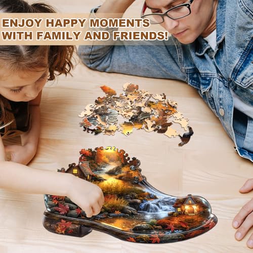 Jigfoxy Wooden Puzzles for Adults Fall in a Boot Wood Puzzles Adult Unique Animal Shape Wooden Jigsaw Puzzle for Puzzle Lovers Family Friend L134 131in225pcs - Image 5