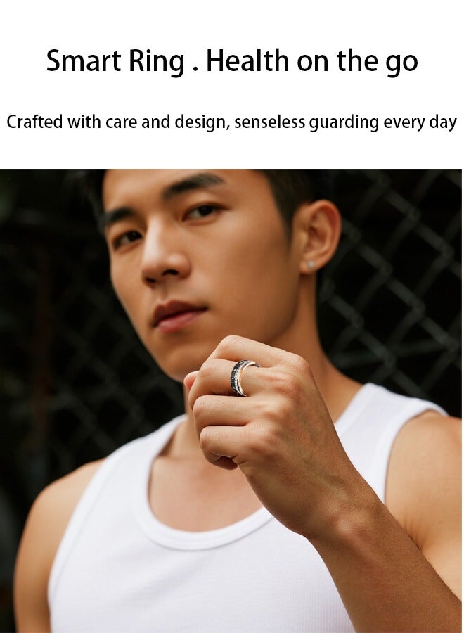 Smart Ring Sleep Tracker for Men Women，Health Rings with Blood Pressure, Heart Rate Tracking， Long Lasting Batteries Waterproof Fitness Tracker with iOS  Android(Gold ) - Image 2