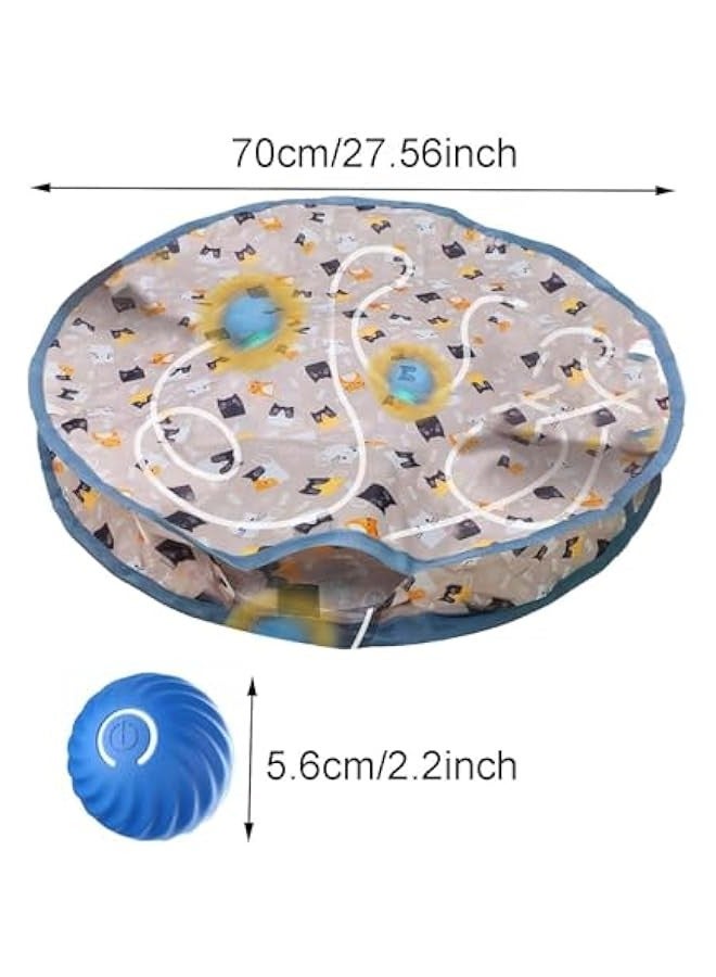 Beauenty Interactive Cat Toys for Indoor Cats, Sea Urchin Smart Bouncing Ball Fast Rolling with LED Light, Cat Ball Toys for Bored Indoor Cats, Cat Play Mat Toy. - Image 3
