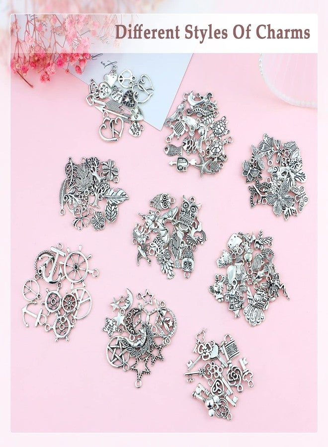 JIALEEY 200 PCS Wholesale Bulk Lots Jewelry Making Charms Mixed Smooth Tibetan Silver Metal Charms Pendants DIY for Necklace Bracelet Jewelry Making and Crafting - Image 5