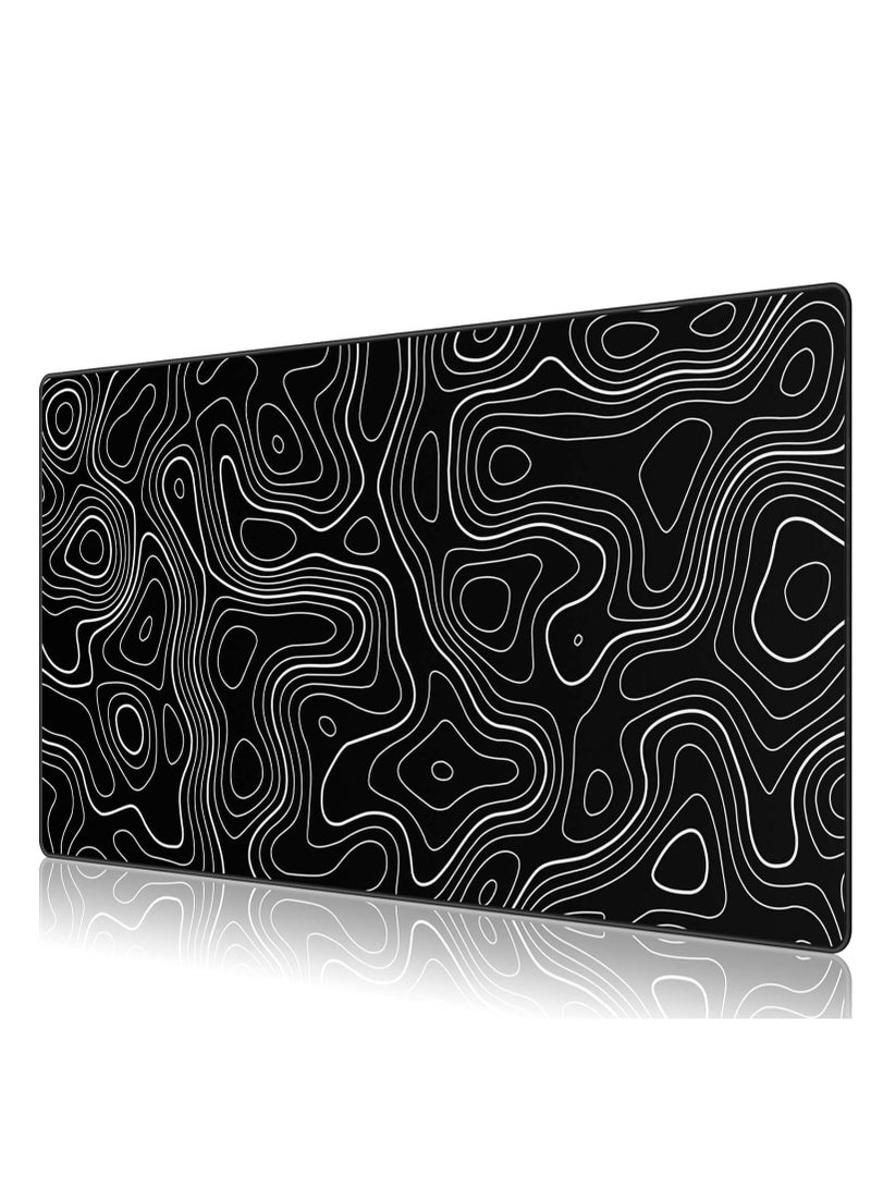 Gaming Mouse Pad XXL, 900 x 400MM Extended Large Mousepad,Big Computer Keyboard Desk Pad, Waterproof Mouse Mat with Stitched Edges and Non-Slip Base for Office Home Gaming (Black line) - Image 1