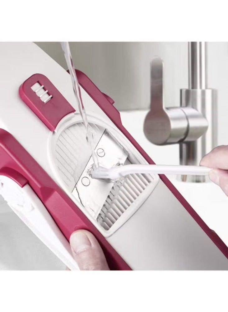 Dreamzon Vegetable Slicer Adjustable Thickness Potato Onion Chopper Safe Upright Dicer Kithch Cooking Tool (Red) - Image 2