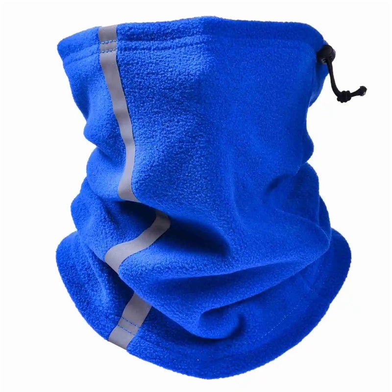 Blue Flower Winter Fleece Neck Warmer Reflective Windproof Ski Gaiter One Size - Image 2